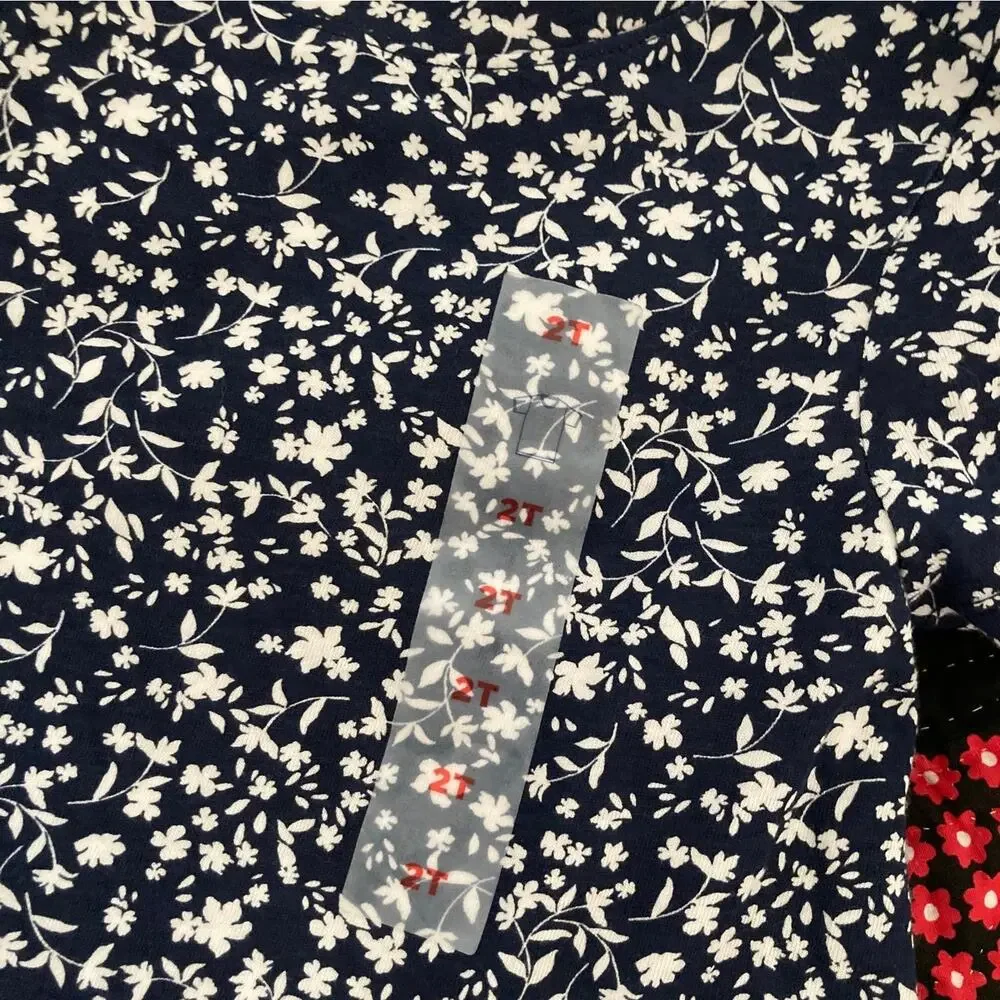 NWOT Blue Floral Tee, Size 2T